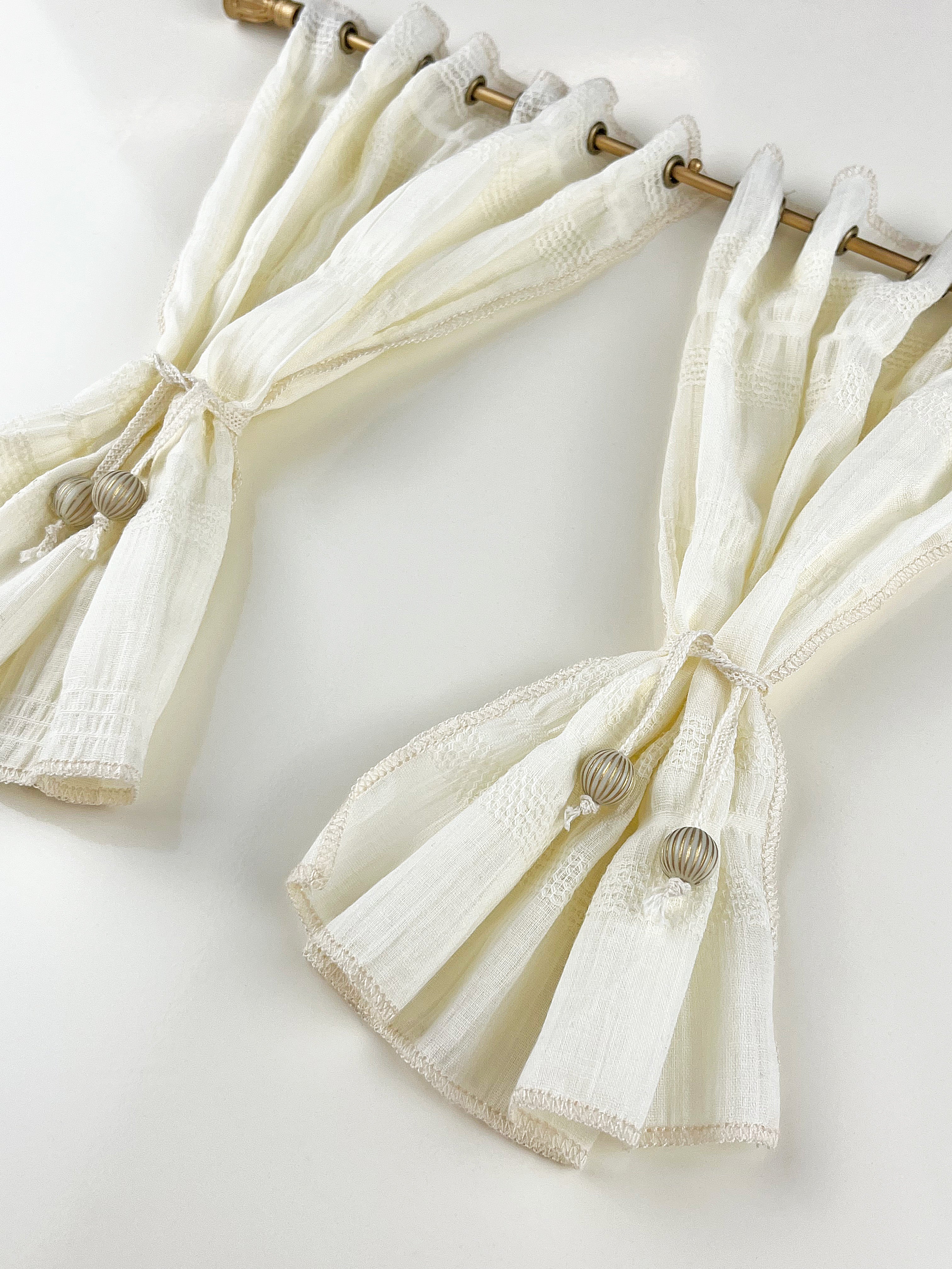 Window curtains 1/6 Scale dollhouse drape color - yarn