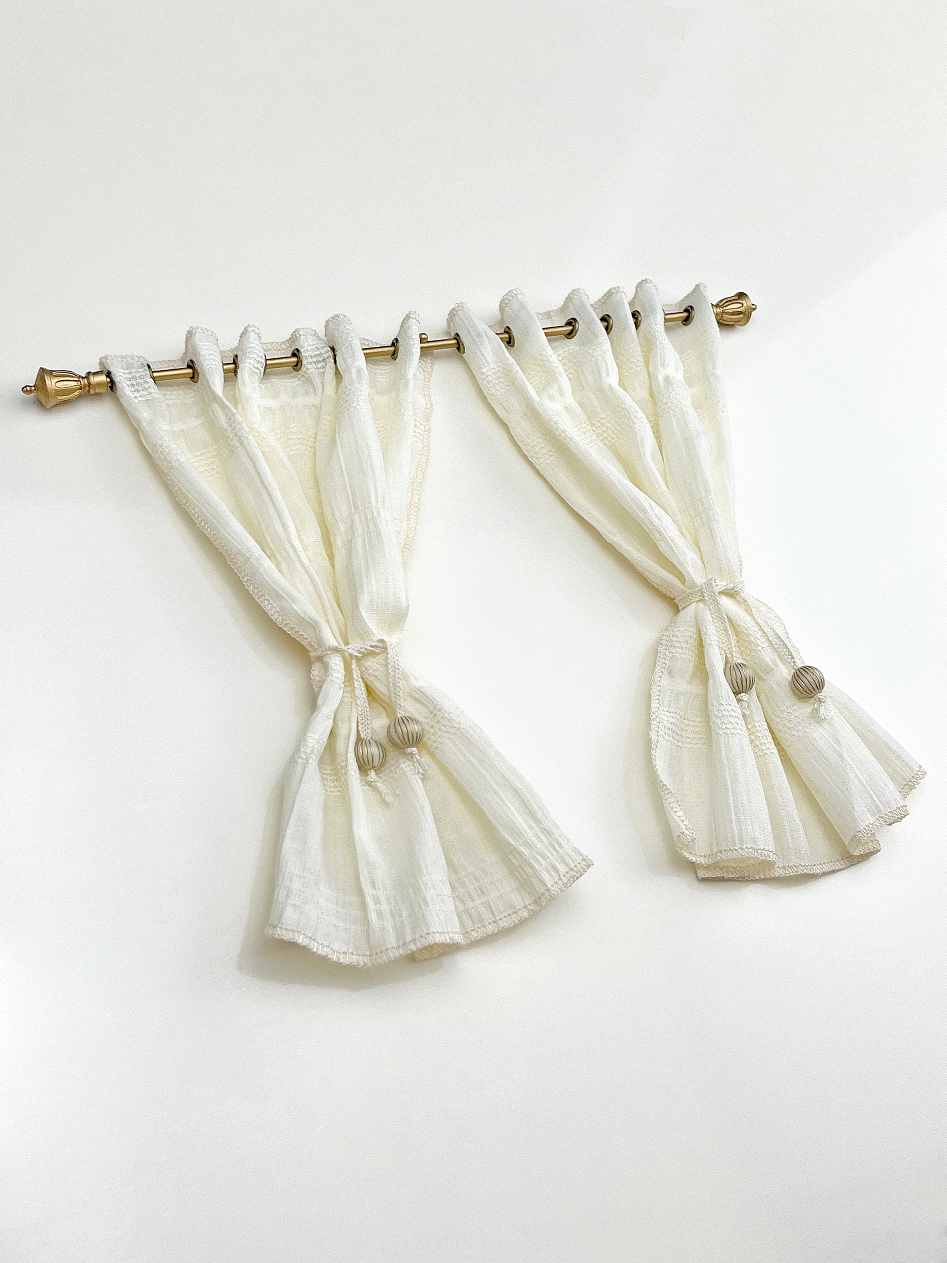 Window curtains 1/6 Scale dollhouse drape color - yarn