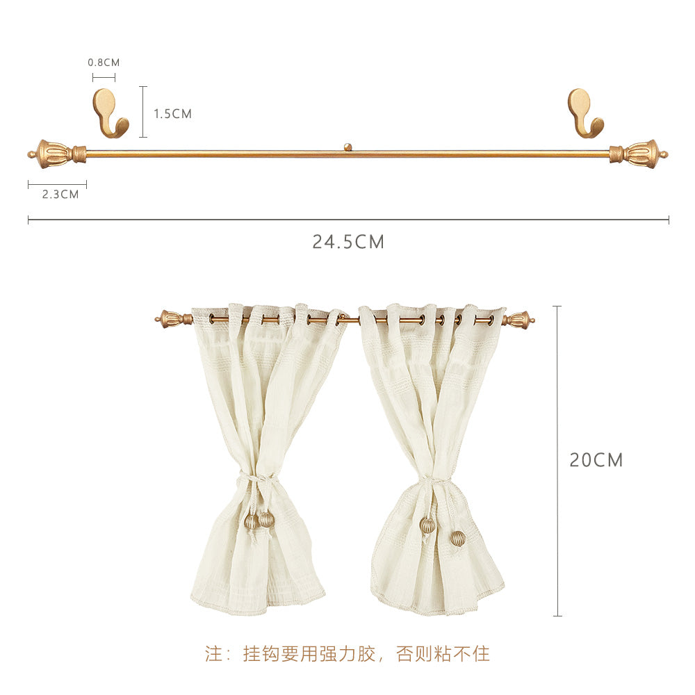 Window curtains 1/6 Scale dollhouse drape color - yarn