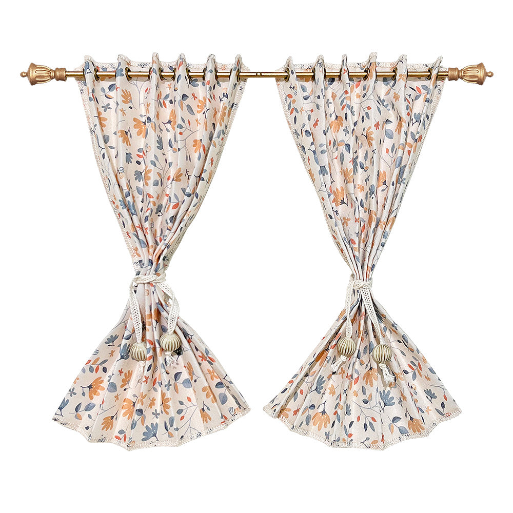 Window curtains 1/6 Scale dollhouse drape color - off white