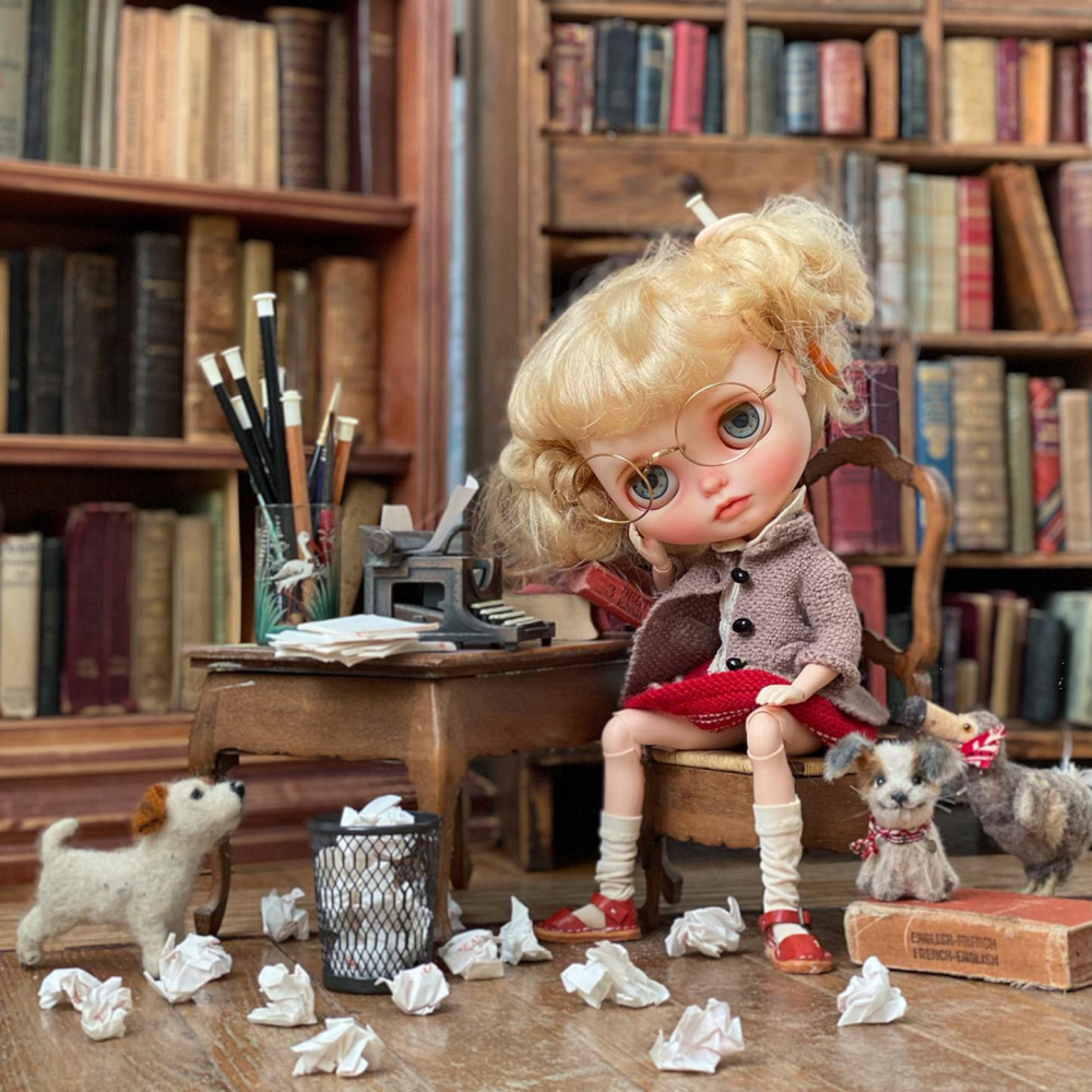 Miniature Wastepaper Basket Dollhouse - Large 1/6 Scale Dollhouse Miniature