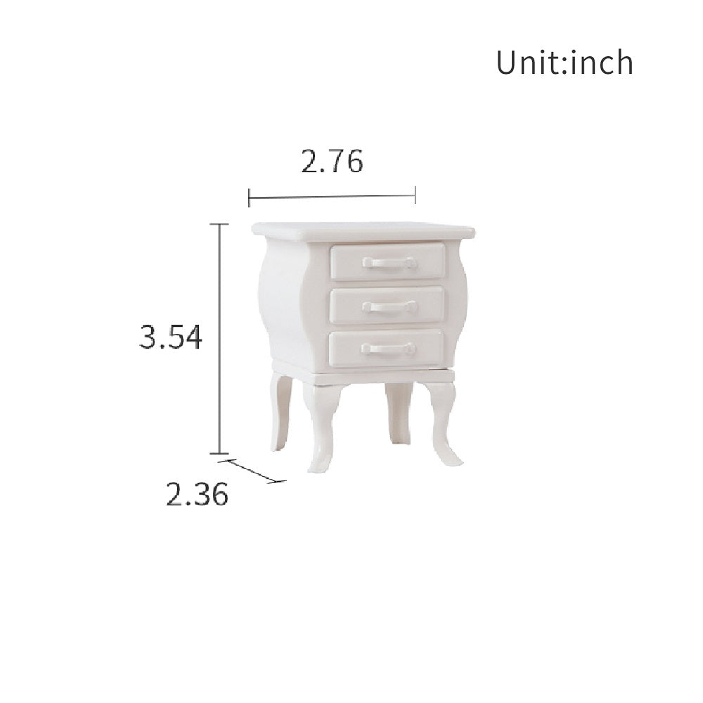 Bedside Cupboard Dollhouse -Square 1/6 Scale 1/12 Scale Dollhouse Miniature