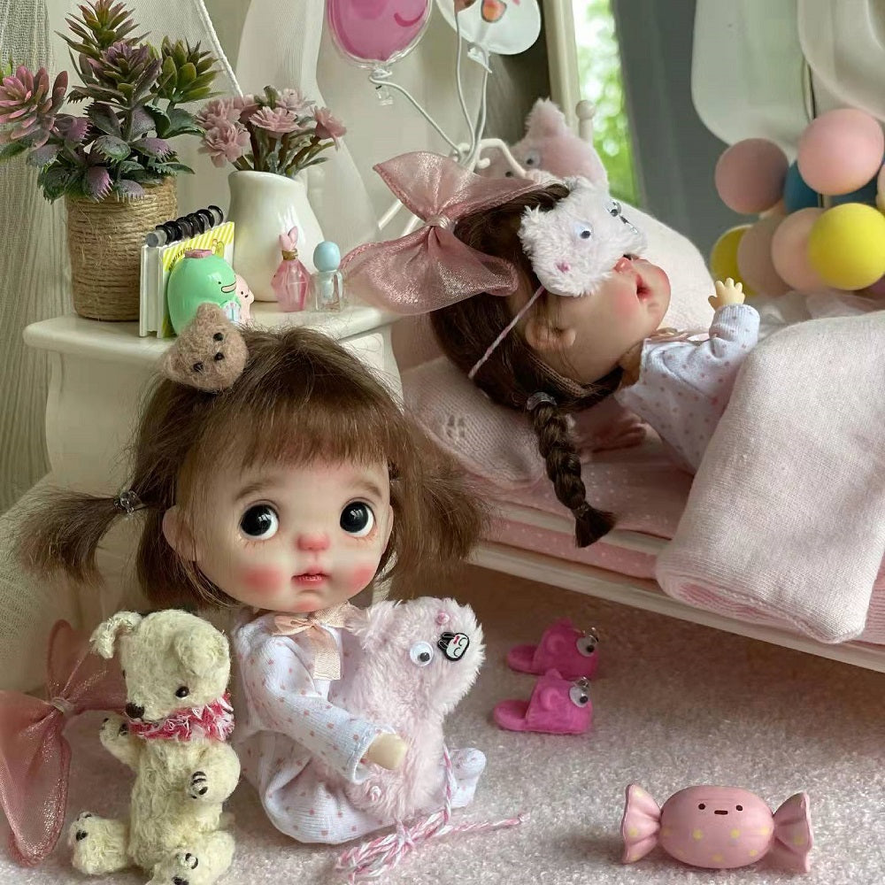 Mini Plant - Pink Carnation 1/6 Scale Dollhouse Miniature