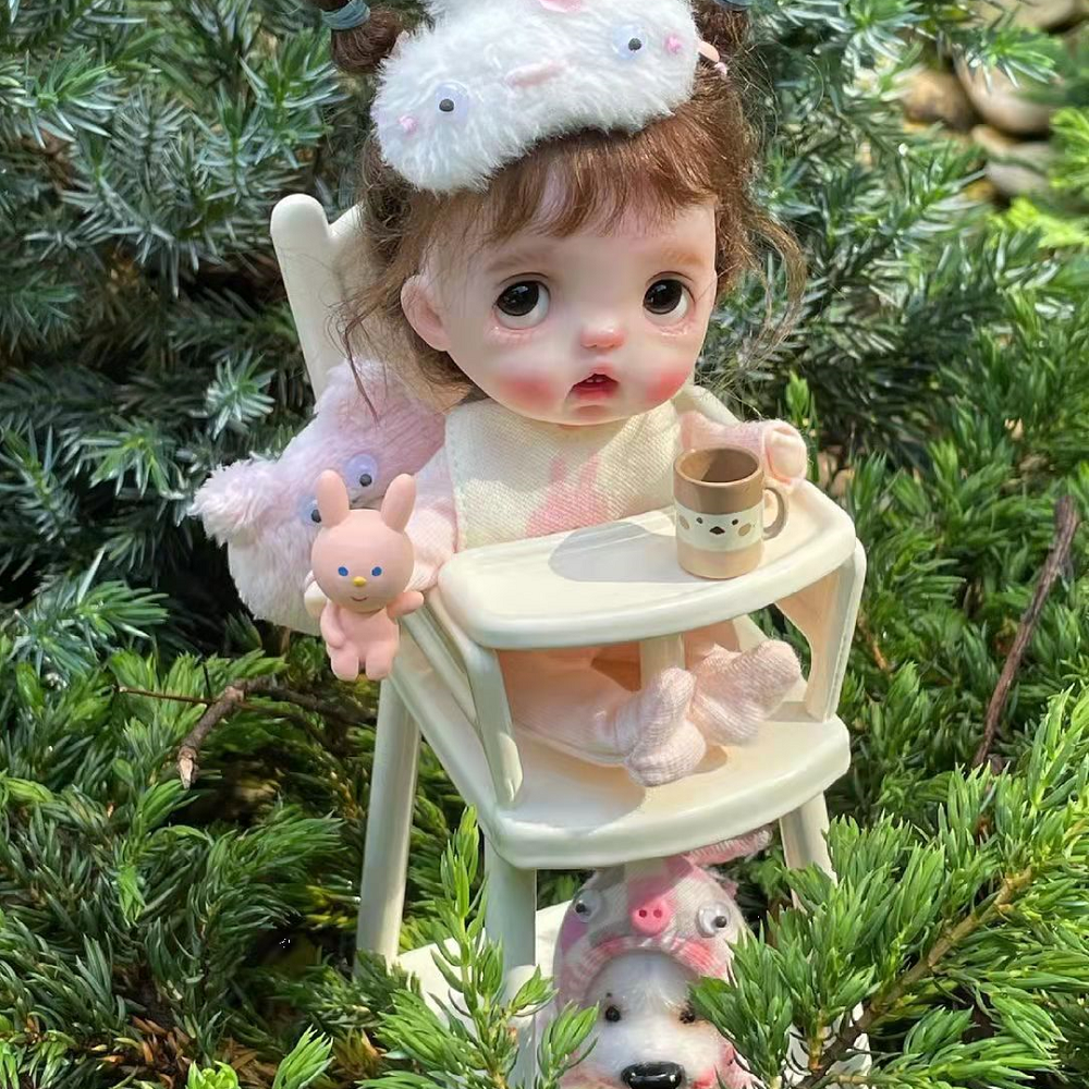 Baby Chair Dollhouse-White 1/6 Scale for 1/12 Dolls Dollhouse Miniature