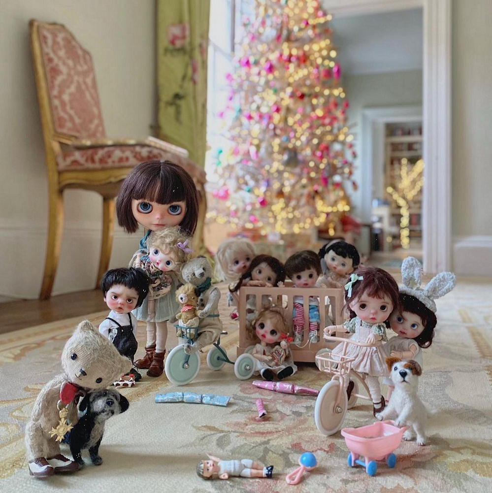 Baby Cot Dollhouse-Pink 1/6 Scale for 1/12 Dolls Dollhouse Miniature