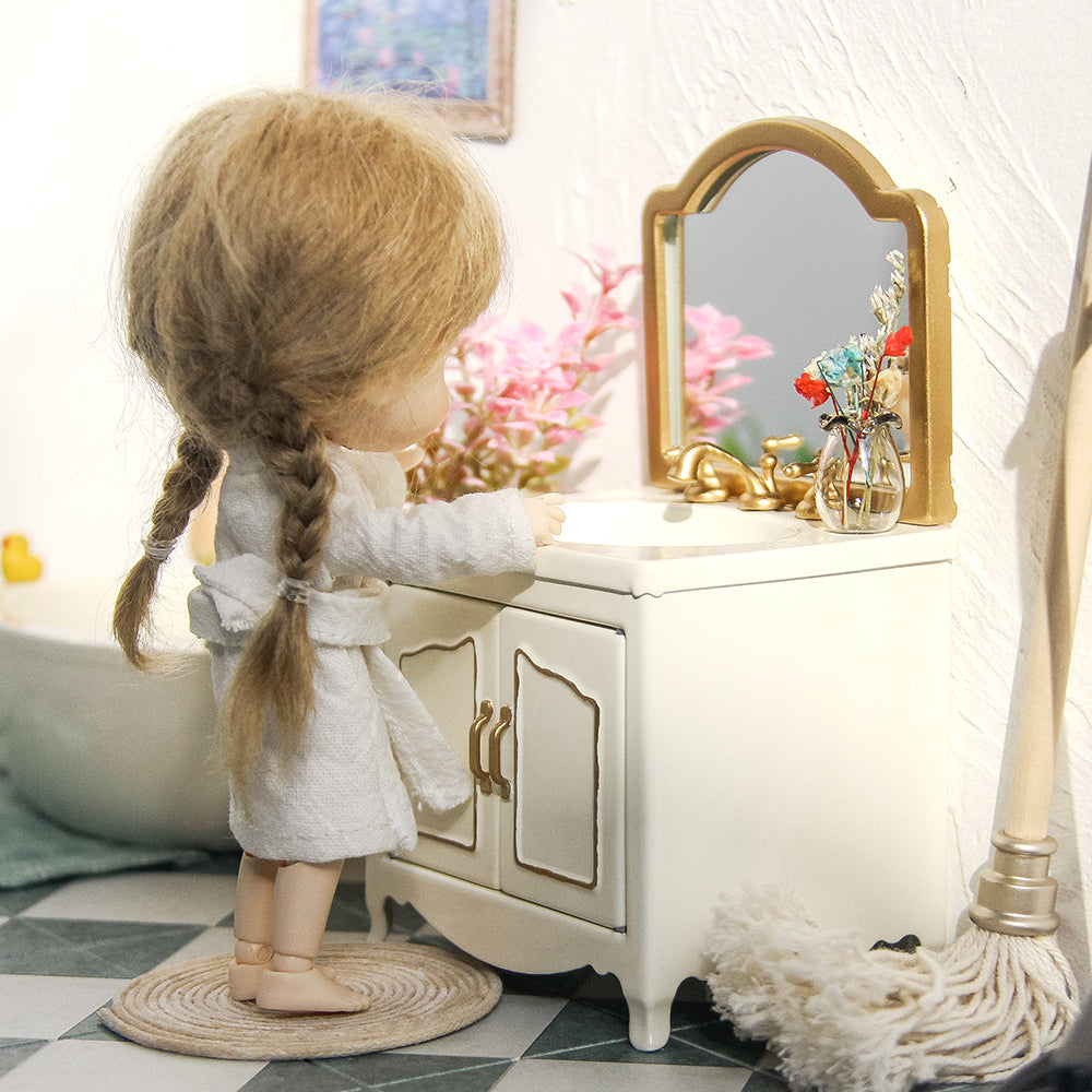 Bathroom Sink Dollhouse -White 1/12 Scale Dollhouse Miniature