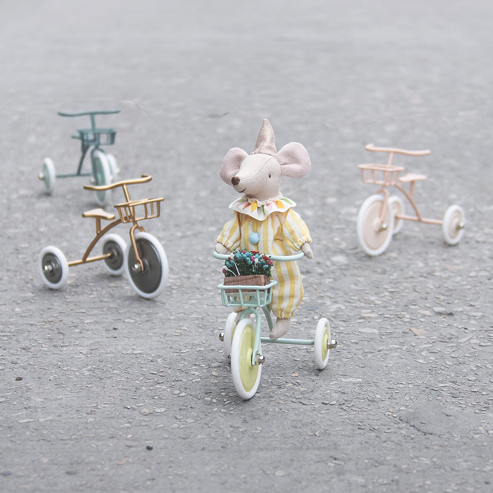 Mini Tricycle Dollhouse -Golden 1/12 Scale Dollhouse Miniature